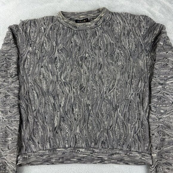 Vintage Coogi Australia Knit Grey Sweater Men's Size Large - Picture 12 of 13
